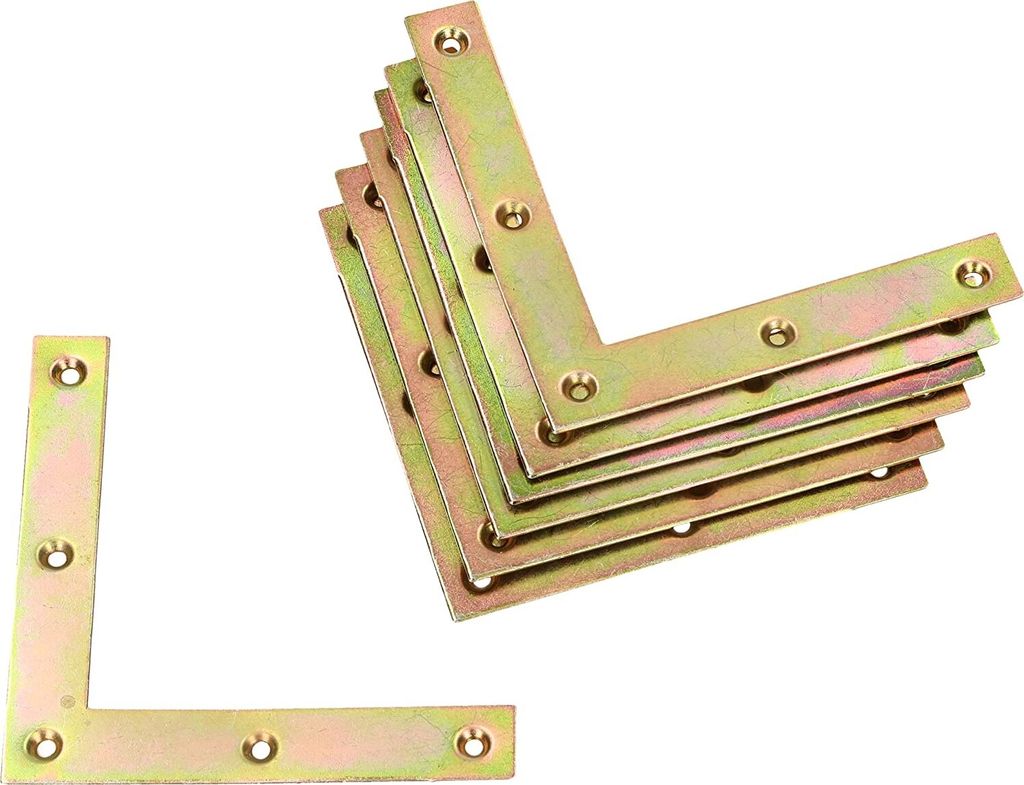 KOTARBAU 25er Set Flache Eckverbinder 100mm Gelb Verzinkt für Eckverbindungen