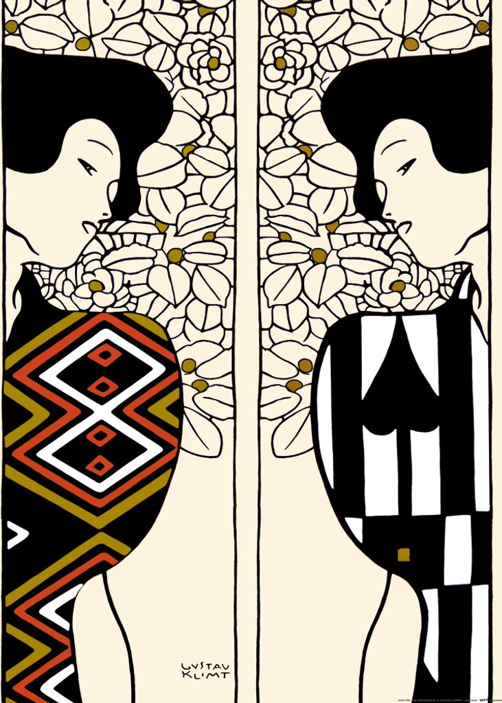 Gustav Klimt Kunstdruck Bild - Zwei Silhouetten, 1912 (80 x 60 cm)