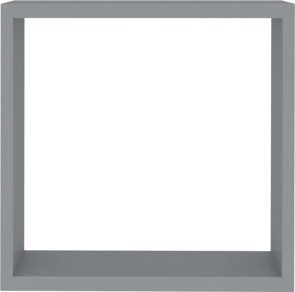 Étagères Cubes Grises en MDF Robuste - Set de 3 avec Fixation Invisible - 15