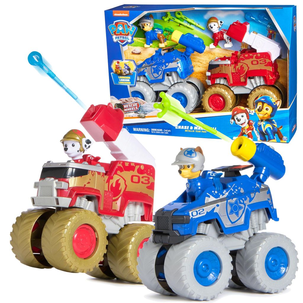 Paw Patrol Marshall und Chase Geländewagen Rescue Wheels Set + Figuren