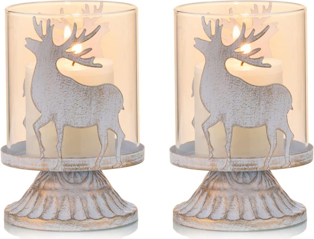 Kerzenhalter Weihnachtsdeko Innen Tisch: Windlichter 2er Produktbild 
