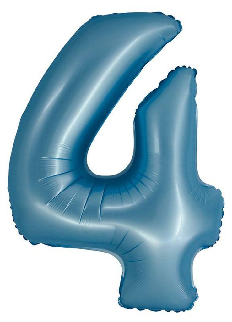 XL Folienballon blau matt Zahl 4 Produktbild 