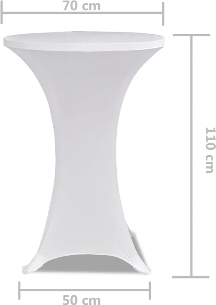 2 Pezzi Copritavolo per Tavolino Alto da Giardino Ø70 cm - Bianco Chic - 6