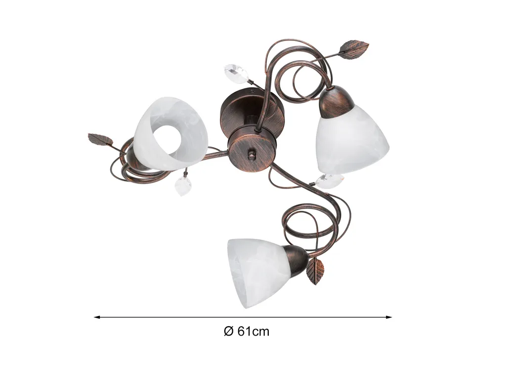 Trio Lighting TRADITIO 600700328 | Lampada Rustica 3 Luci E14 Marrone - 4