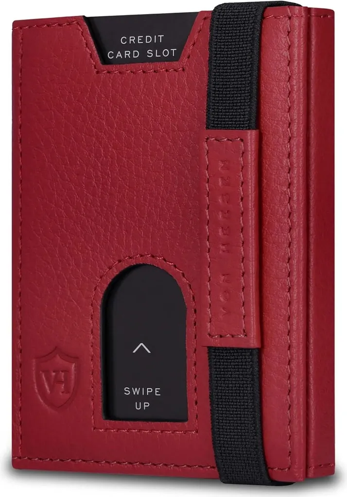 Portafoglio Slim in Vera Pelle RFID con Tasca Monete XL Uomo Donna