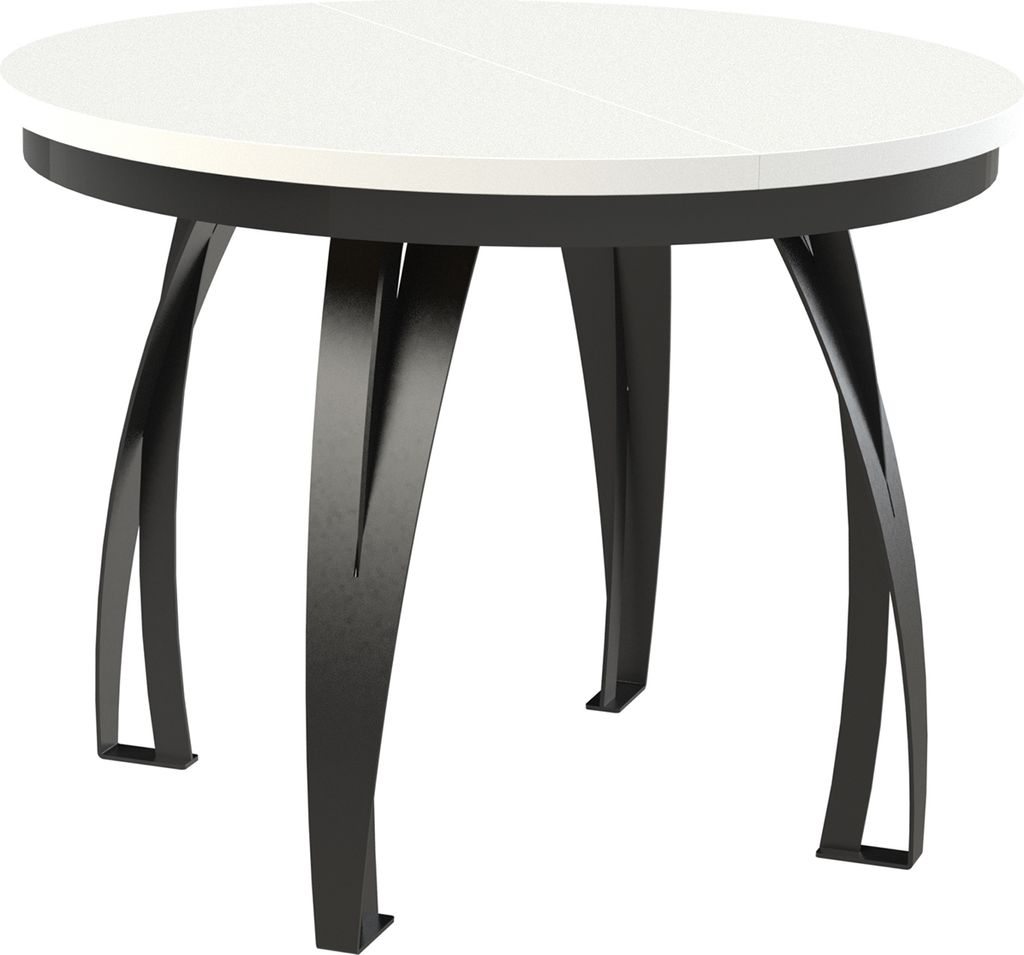 MEBLINI Esstisch Rund Ausziehbar aus Metall - Loft - Esszimmertisch Modern - Küchentisch - Ausziehtisch - Round Dining Table - Esszimmertische - 1...