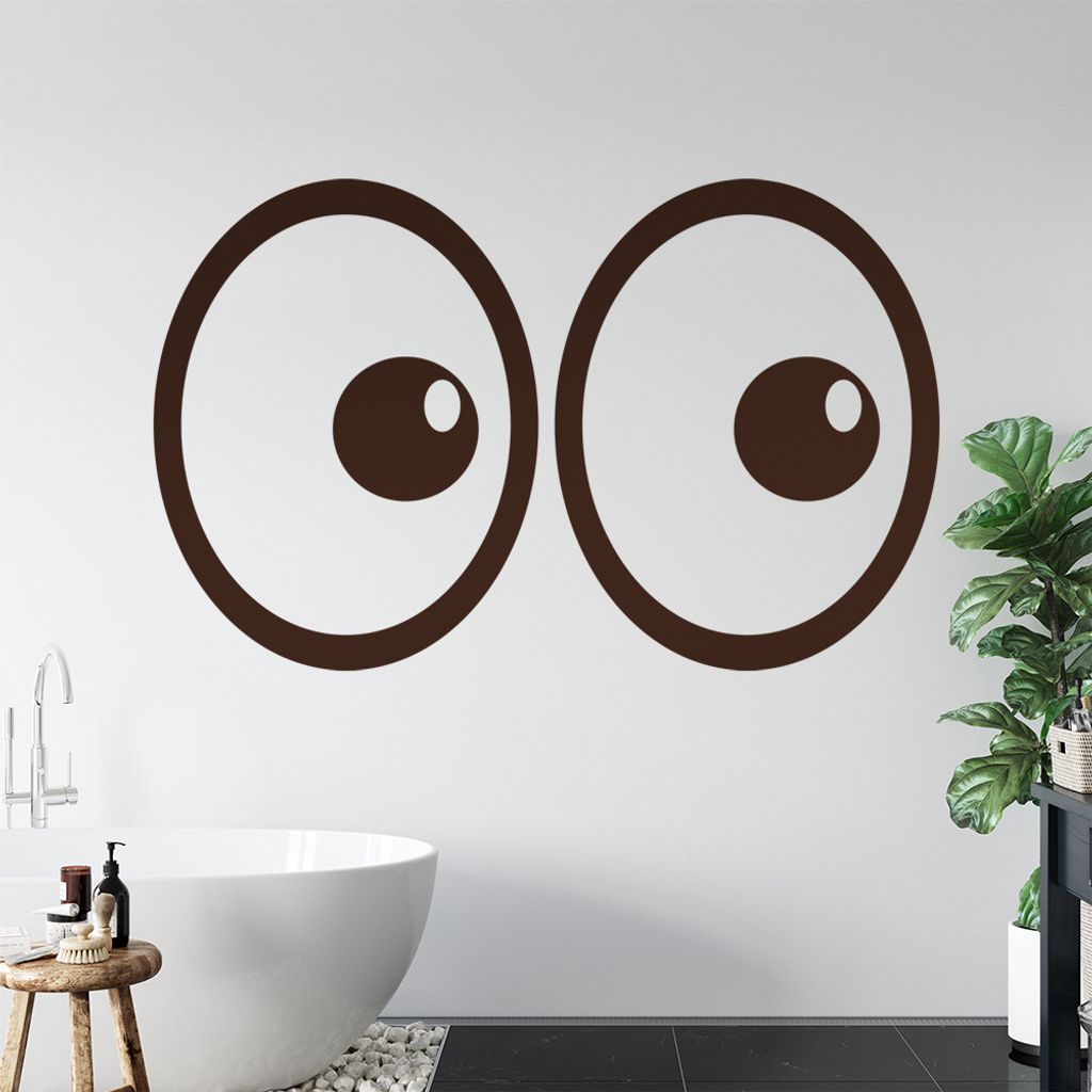 Augen Linksblick Wandtattoo in 6 Größen - Wandaufkleber Wall Sticker - Dekoration, Küche, Wohnzimmer, Schlafzimmer, Badezimmer