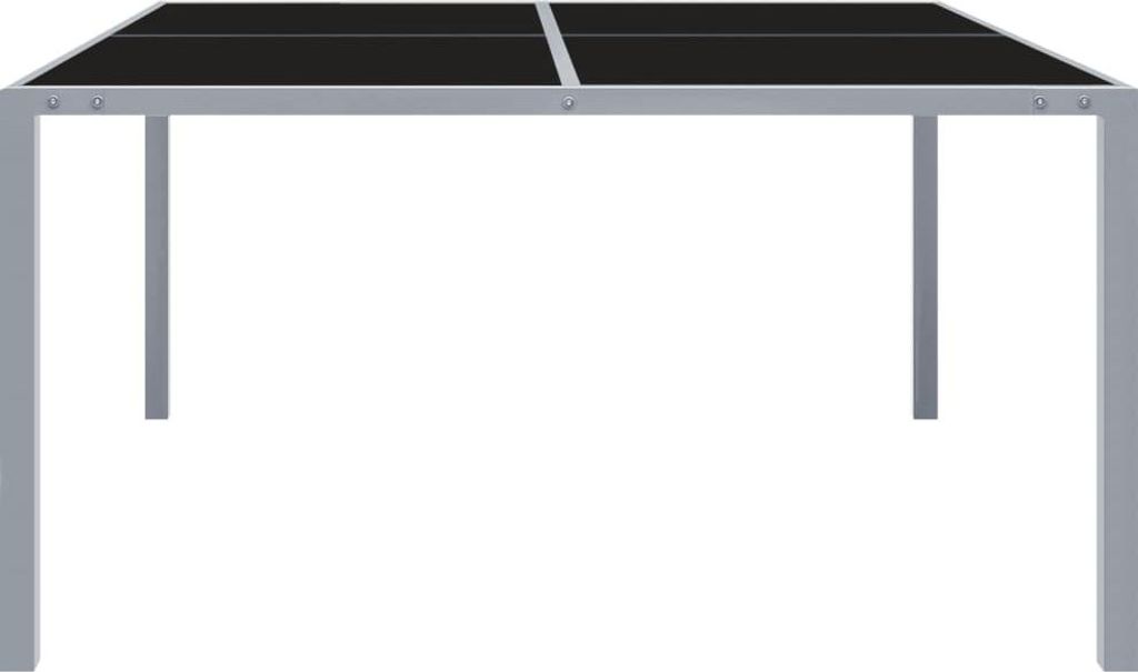 vidaXL Gartentisch 130x130x72 cm Grau Stahl und Glas Produktbild 