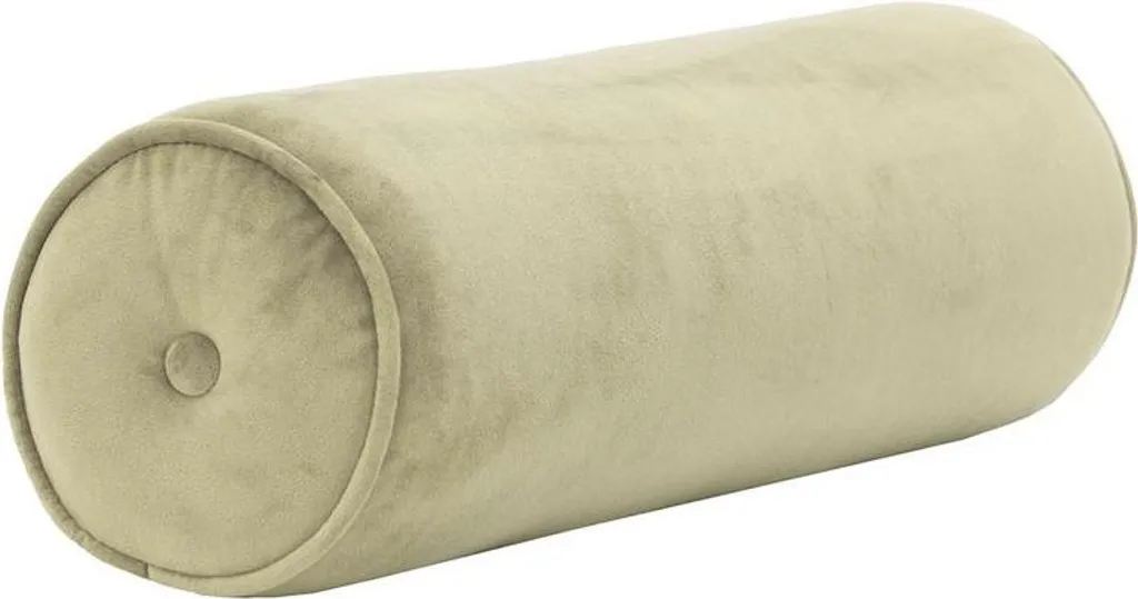Traversin décoratif Velluto 3 en velours doux - Coussin rond de salon