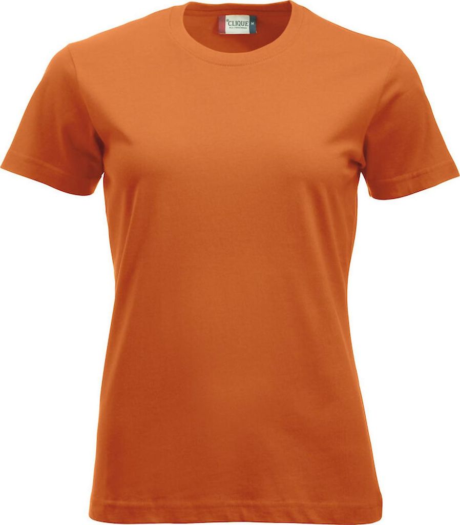 Damen T-Shirt Classic-T Rundstrick mit doppeltem Kragenbündchen Elasthan