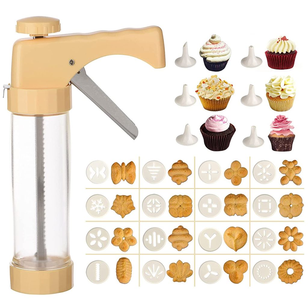 Gebäckpresse Kekspresse Set mit 20 Aufsätze Edelstahl Küche Rösten Keks Werkzeug