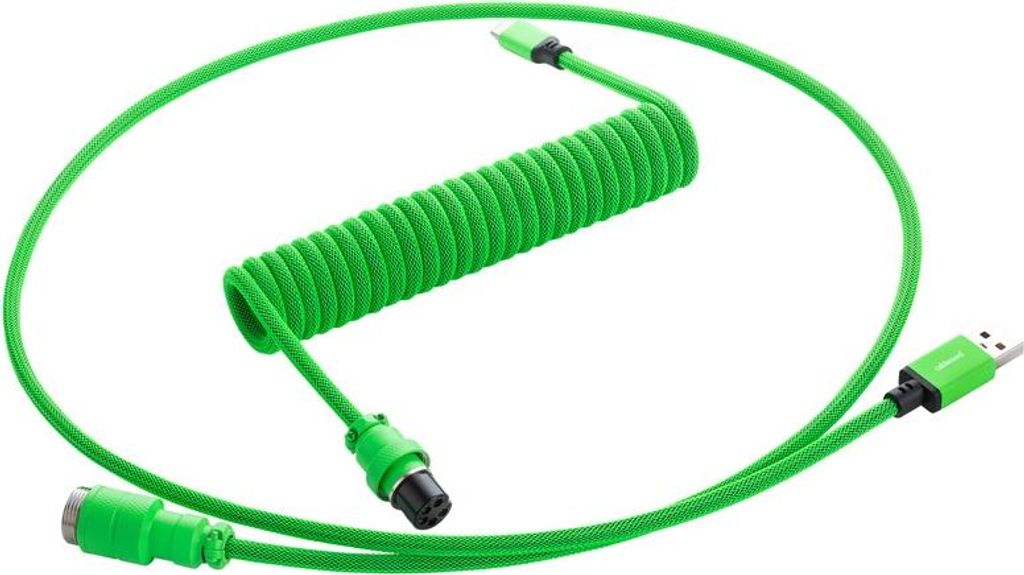 CableMod PRO Coiled Keyboard Cable USB-C zu USB Typ A, Spiralkabel für Gaming-Tastaturen, Viper Green