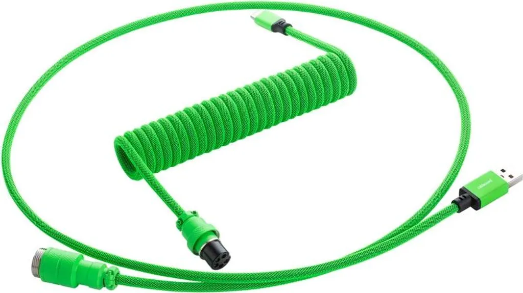 CableMod PRO Coiled Keyboard Cable USB-C Viper Green pour Clavier Gamer