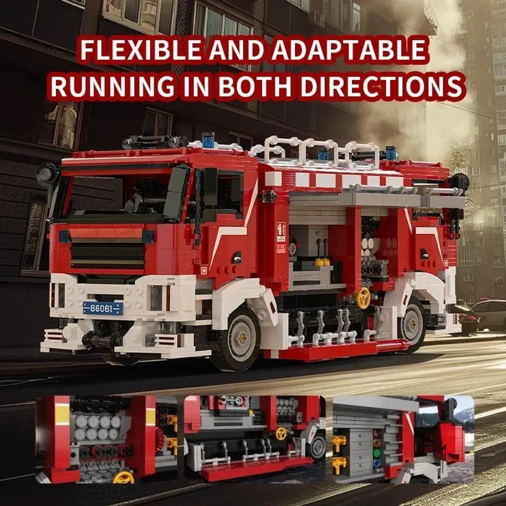 Camion de pompiers à double tête avec jet d'eau réel, modèle SD-200
