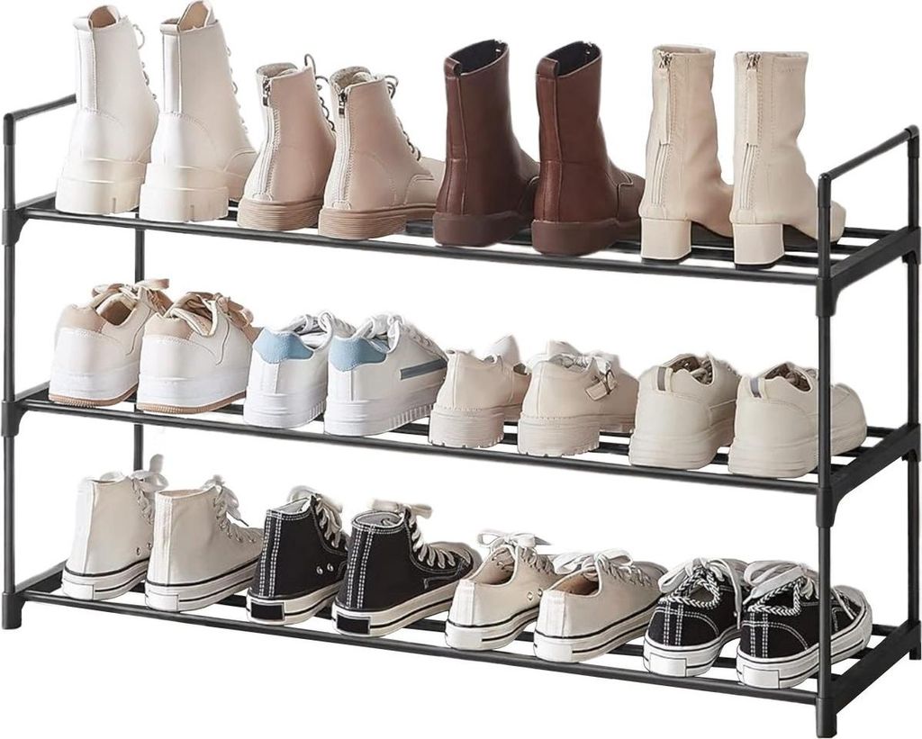 Schuhregal - stapelbar - 92x54x30 cm - schwarz