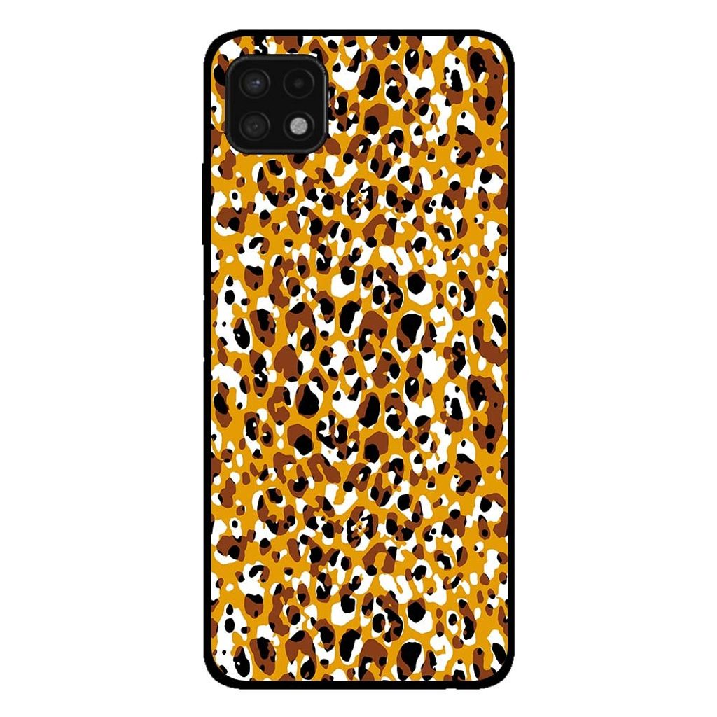 Smartphonica Handyhülle für Samsung Galaxy A22 5G mit Panther-Print - TPU-Hülle mit Faultier-Print - Braun