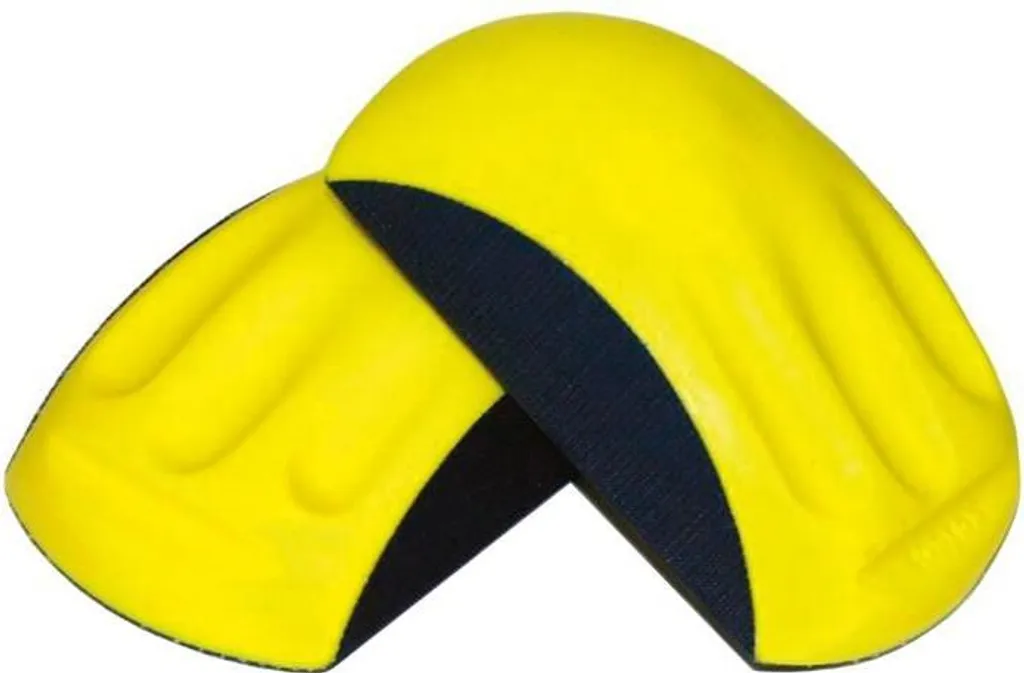 Cale à poncer manuelle semi-circulaire jaune pour disques abrasifs