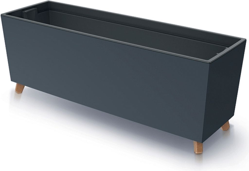 URBI CASE Anthraciet plantenpot met voet en binnenpot Productafbeelding 