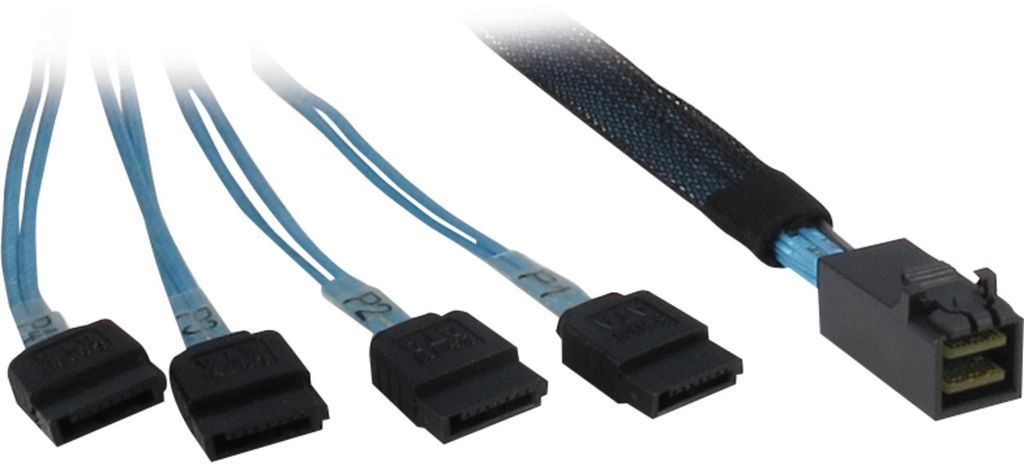 Inter-Tech 88885003 Kabel SFF 8643 - 4x SATA 0,5m Immagine del prodotto 