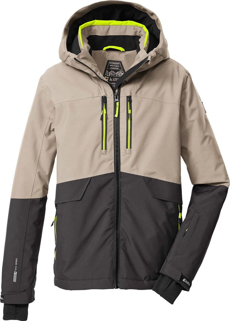 KSW 201 Boys Ski Jacket hellsand/dunkelstein/neongelb (00331) 116