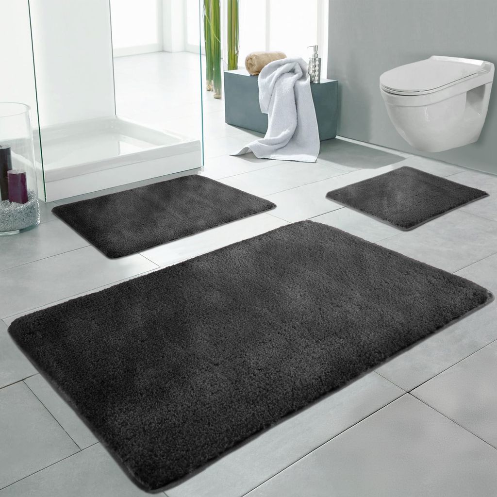 Linden Berg Badematte Anthrazit 50 x 80 cm - Rutschfester Produktbild 