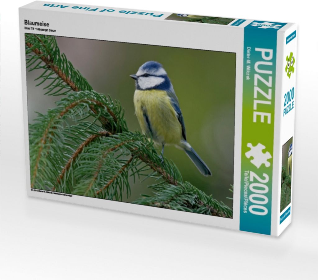 CALVENDO Puzzle Blaumeise 2000 Teile Puzzle quer | 2000 Teile Lege-Größe 90x67cm Foto-Puzzle für glückliche Stunden