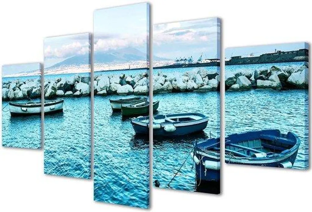 Décoration Salon Italie : Tableau Golfe de Naples Toile Panoramique