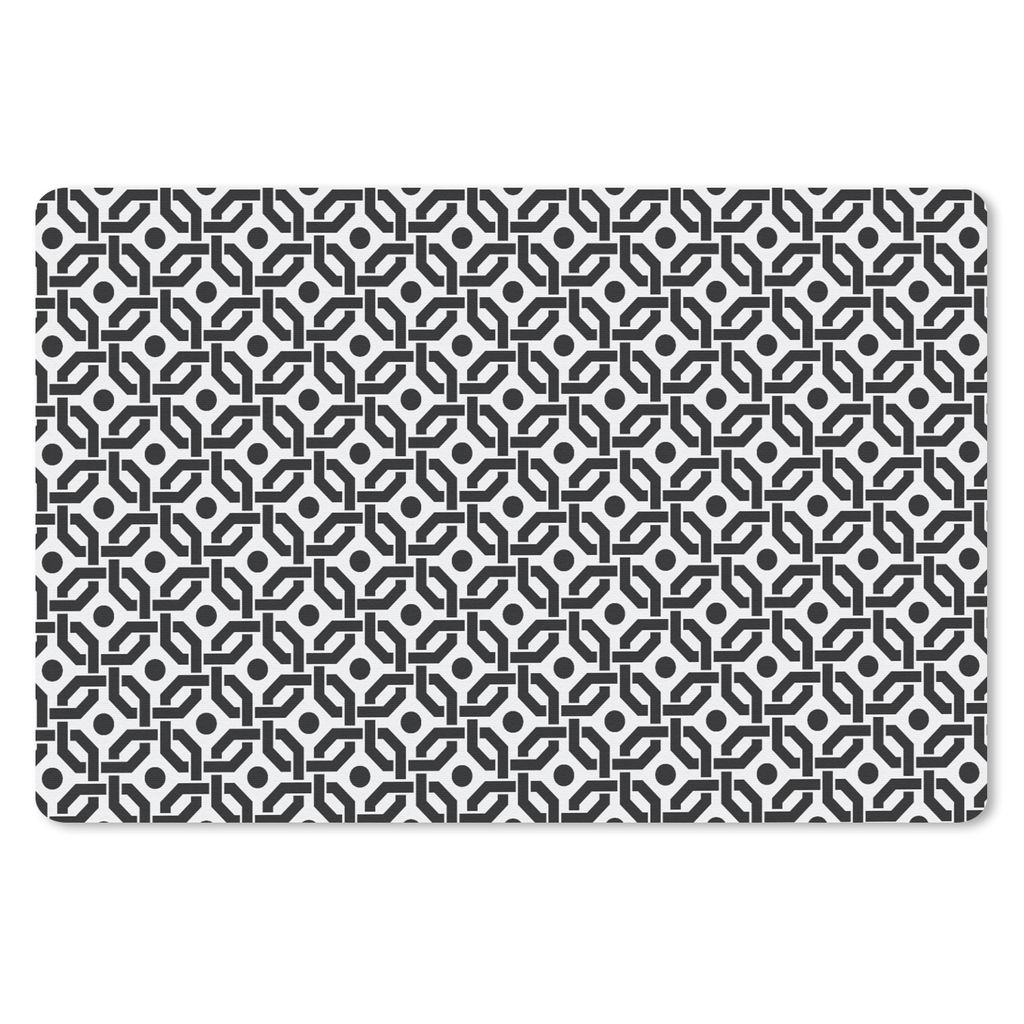 MuchoWow Mauspad Mousepad Schwarz - Geometrie - Design 27x18 cm - Mousepads - Maus Mat - Pad - Mausunterlage - Büroartikel - Desk Matten