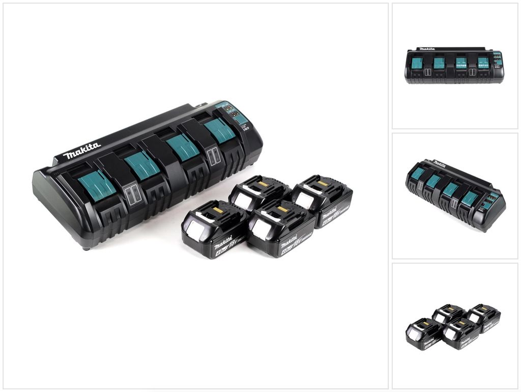 Makita Power Source Kit 18V mit DC 18 SF 4-fach Ladegerät + 4x BL1840B Akku 4,0Ah