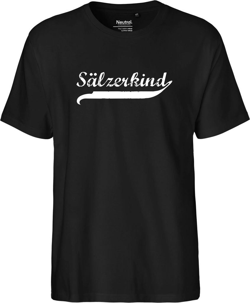 Hellweg Druckerei Herren T-Shirt Sälzerkind Vintage Geschenk Größe S Black Bio Baumwolle Fairtrade Sälzerkind Mode