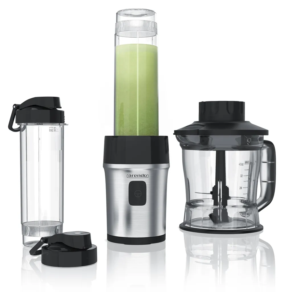 Frullatore Economico e Potente Arendo 700W: 2 in 1 Inox + 2 Caraffe
