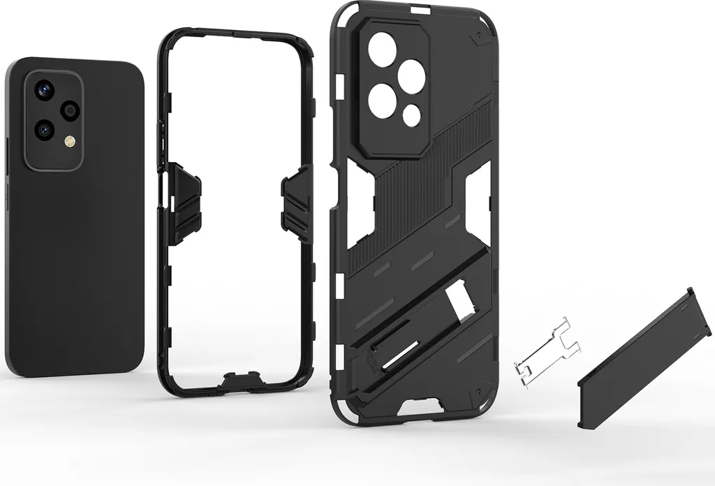 Custodia Protettiva Honor 200 Lite PC+TPU | Rossa con Stand - 4