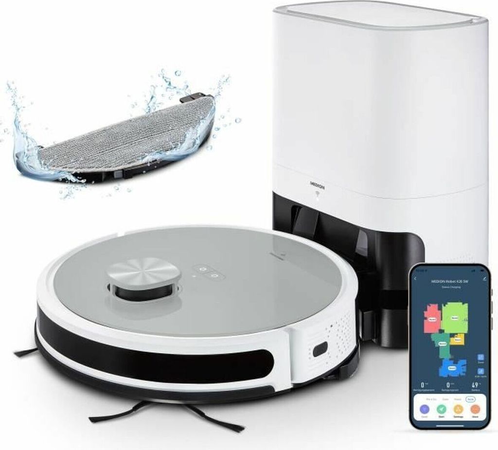 Robotický vysavač MEDION se sací stanicí a funkcí mopování Obrázek produktu 
