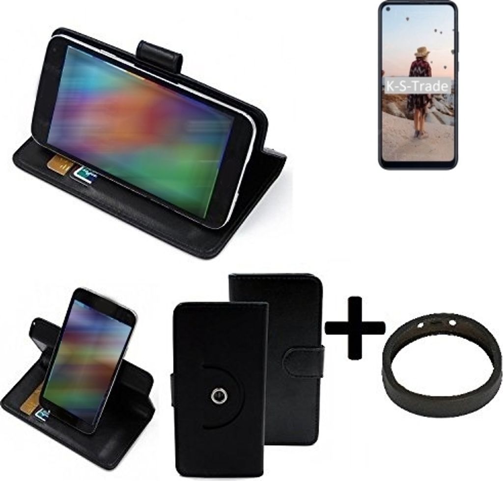 K-S-Trade Case Schutz Hülle kompatibel mit Samsung Galaxy M11 + Bumper Handy Hülle Flipcase Smartphone Cover Handy Schutz Tasche Walletcase schwarz