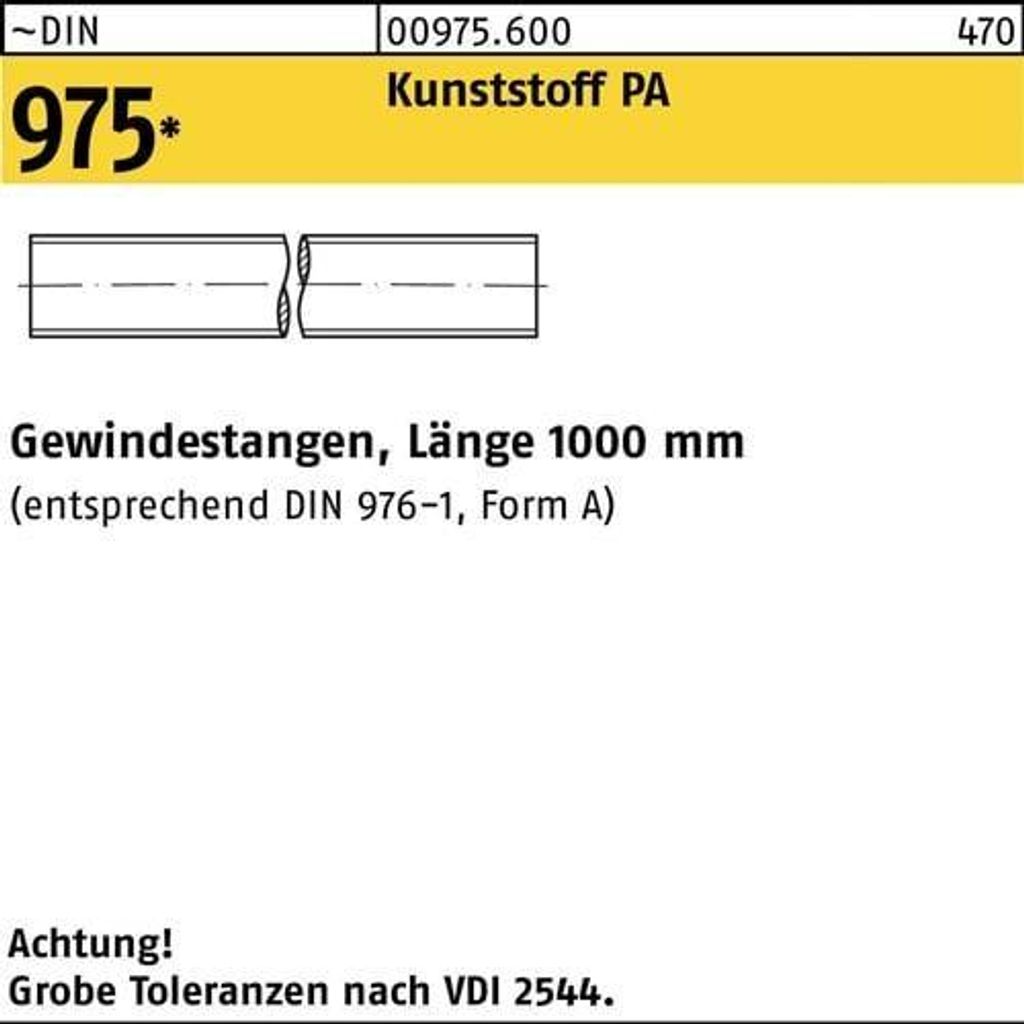 Gewindestange DIN 975 M16x 1000mm Polyamid 1 Stück