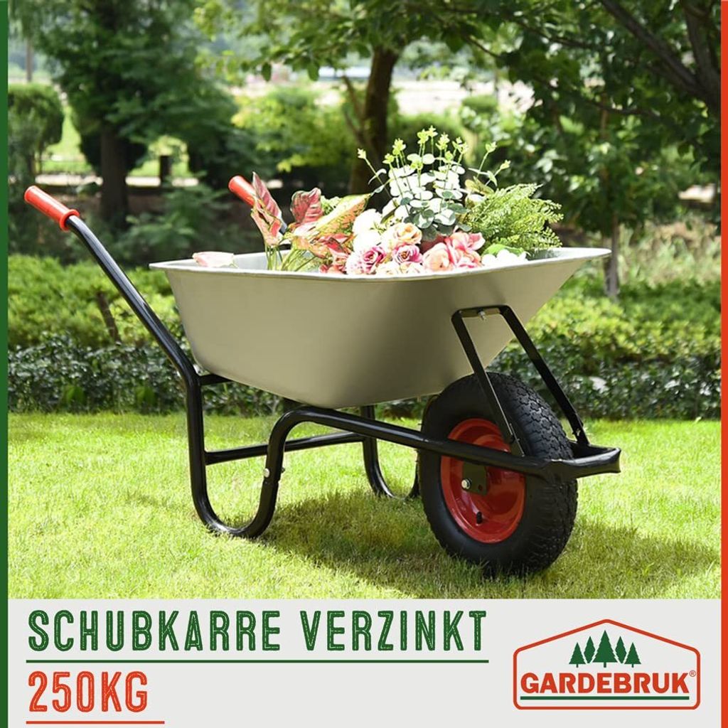 GARDEBRUK® Schubkarre 100 Liter bis 250kg Luftreifen mit Produktbild 10