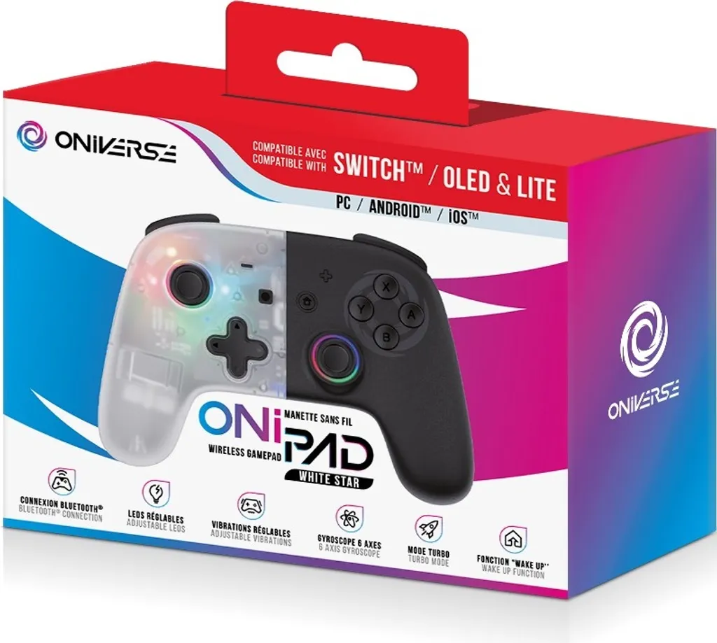 Contrôleur Bluetooth Oniverse Onipad White Star pour Switch et PC - 7