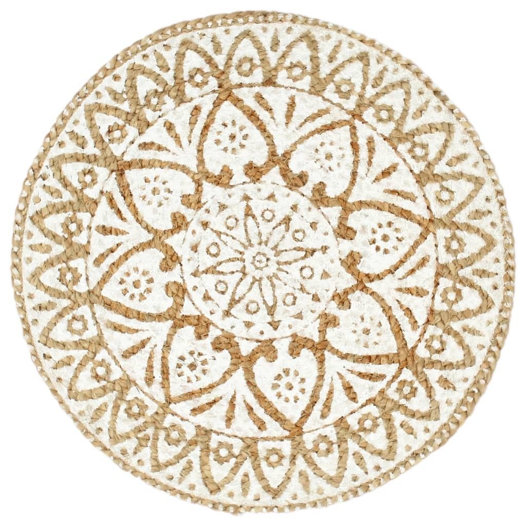 vidaXL Sets de table 4 pcs. Blanc 38 cm Rond Jute Image du produit 