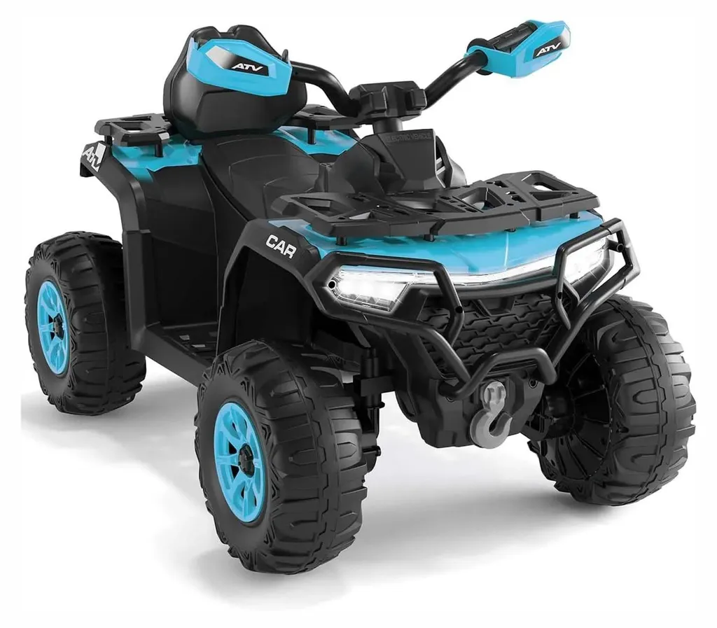 Voiture électrique pour enfants 12V avec télécommande parentale Cyan