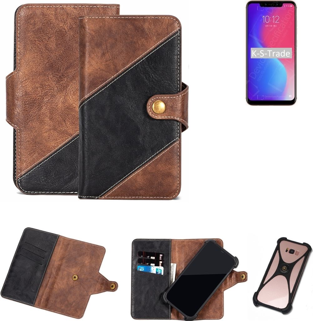 K-S-Trade Handy Hülle Schutz Hülle Schutzhülle Bookstyle Case kompatibel mit Lenovo S5 Pro GT Handy Cover Hülle Schutztasche 1x