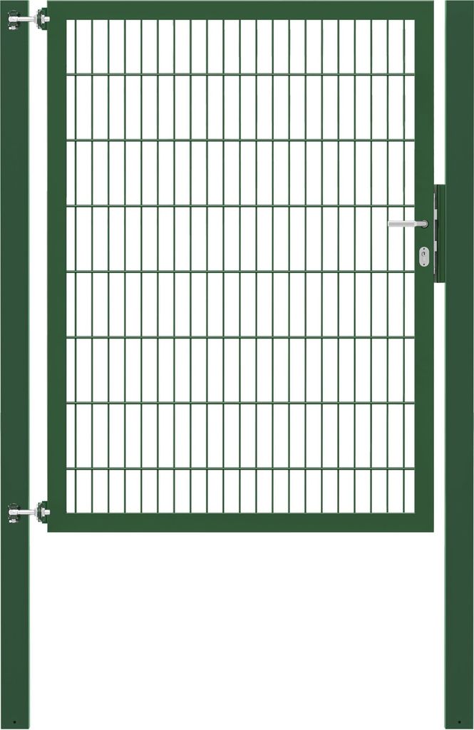 Alberts Einzeltor Flexo Plus mit Zubehör, zum Einbetonieren, grün, Breite 125 cm, Höhe 160 cm, Pfostenstärke 100 x 100 mm