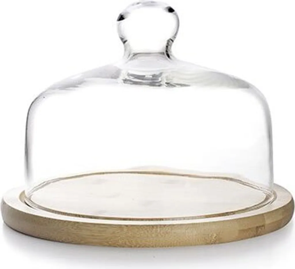 Ibili Plaque de Verre 18 cm avec Socle Bois Transparent One Size 716018