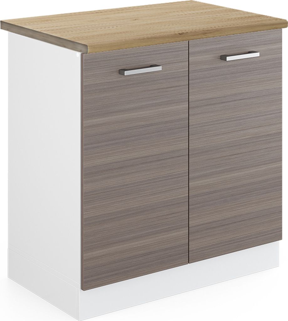 Spülenunterschrank Vicco R-Line Edelgrau 80 cm , AP Eiche, Model 46162