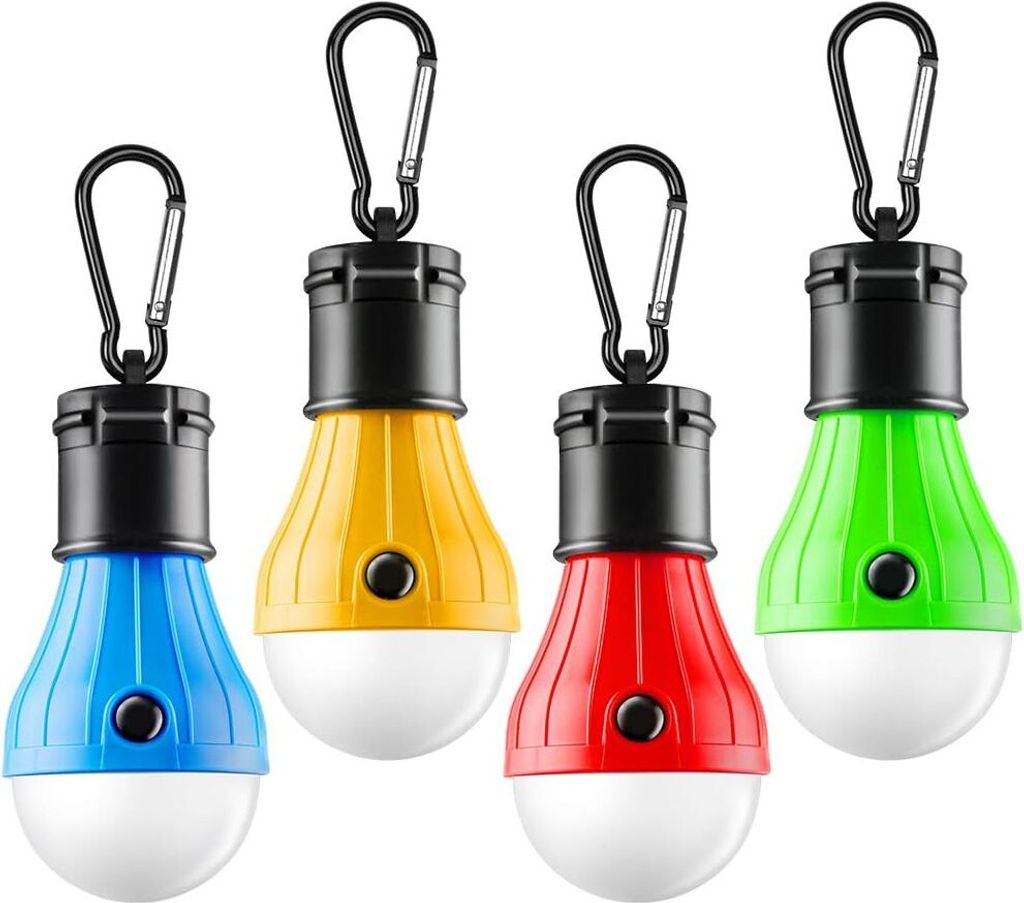 Zeltlampe, tragbare LED-Zeltleuchte, 4er-Pack, Clip-Haken, Notbeleuchtung für Hurrikane, LED-Campinglampe, Campingzeltlaterne, Campingausrüstung ...