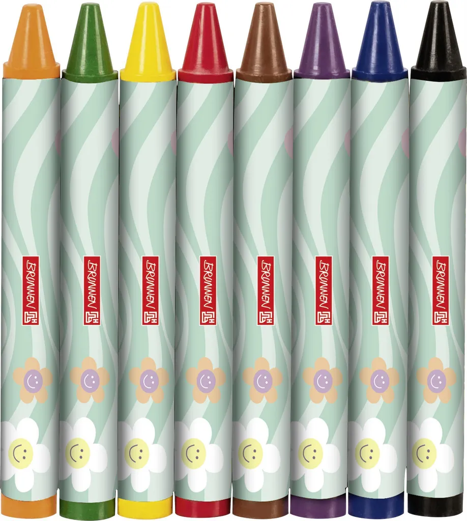 Set de 8 crayons de cire Happy Hippie menthe pour dessin enfant