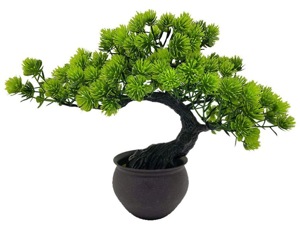 Künstlicher Bonsai, künstliche Miniaturpflanzen im Topf, japanischer Zen-Baum (33 cm), künstliche Zimmerpflanzen, Wacholder-Bonsai, künstliches...