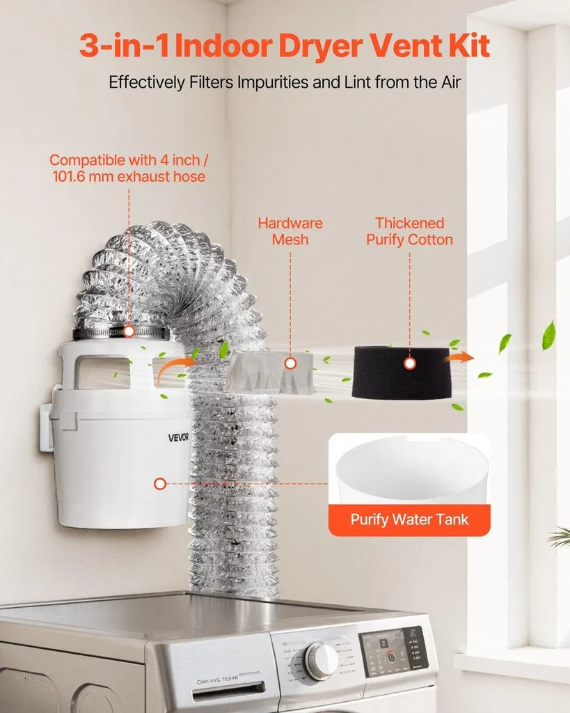 Solution évacuation sèche-linge sans sortie murale - Kit complet