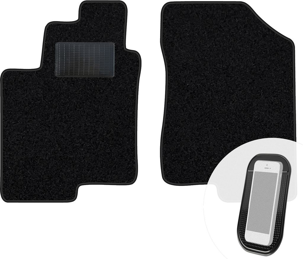 moto-MOLTICO Vorne Fußmatten Auto Velours Autoteppiche Schwarz Automatten Set 2-teilig passend für Hyundai Galoper 1991-1998