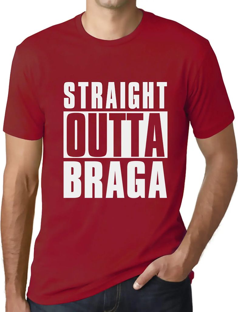Herren Grafik T-Shirt Straight Outta Braga Öko-Verantwortlich Vintage Jahrgang Kurzarm Lustige Druck Geburtstag Geschenk Mann