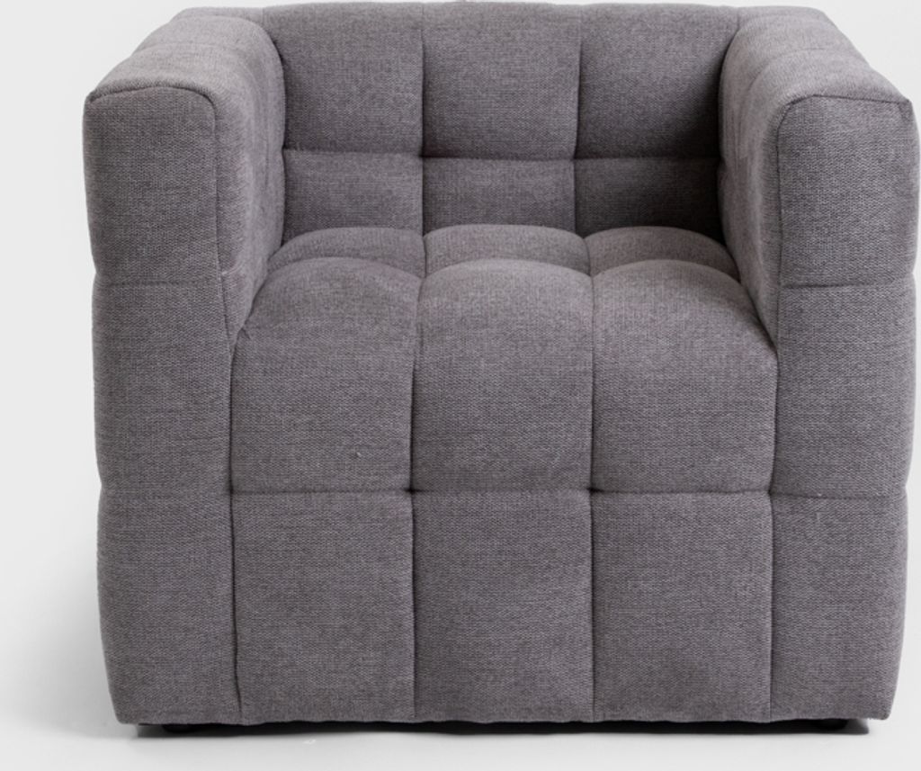 HOMLA Sessel BISKOTO in Stoff grau 80x68x65 cm